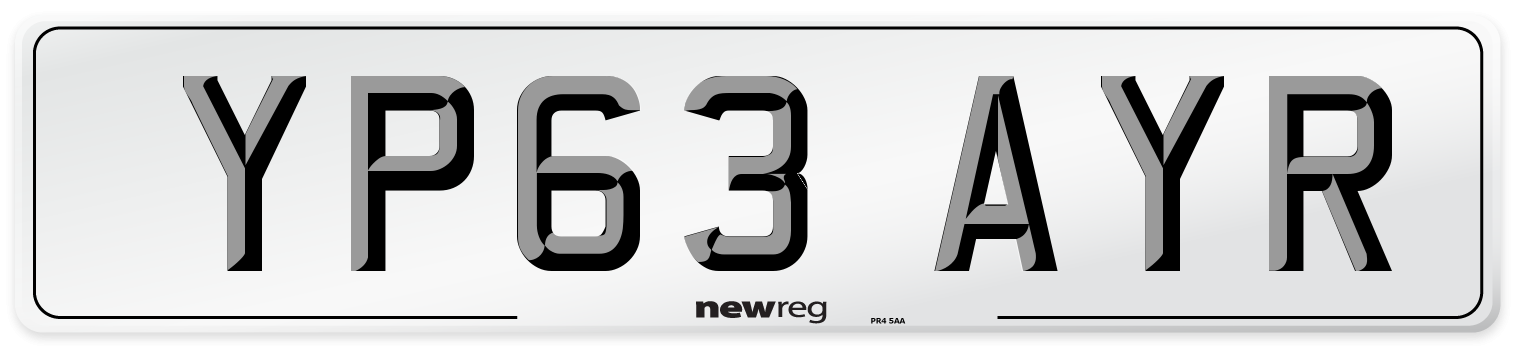 YP63 AYR Number Plate from New Reg